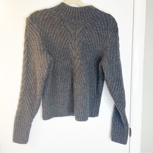 Ophelia Roe Charcoal Gray Acrylic Wool Sweater mock neck